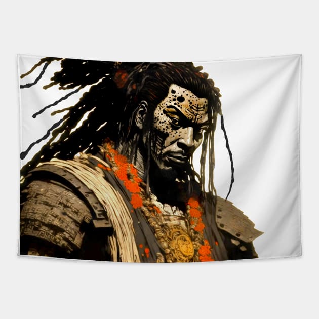 Yasuke Black Samurai in 1579 Feudal Japan No. 1 Tapestry by Puff Sumo