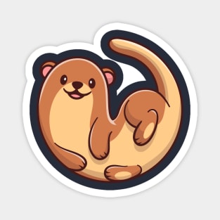 Cute Otter Cartoon Illustration Magnet