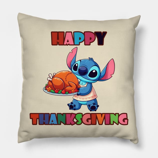 Giving Thanks Thanksgiving Stitch Thanksgiving 2023 Pillow by BukovskyART