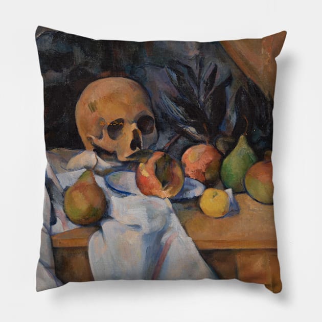 Still Life with Skull by Paul Cezanne Pillow by Classic Art Stall