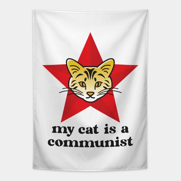 Tiger Cat My Cat Is A Communist Tapestry by Inogitna Designs