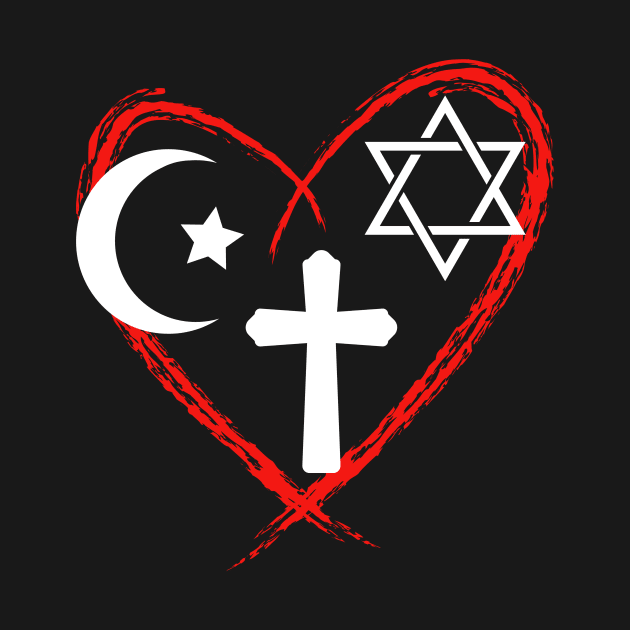 Religion Heart Inter-Religious Harmony by Foxxy Merch