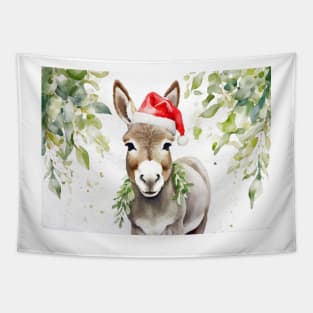 Christmas Donkey Watercolour Tapestry