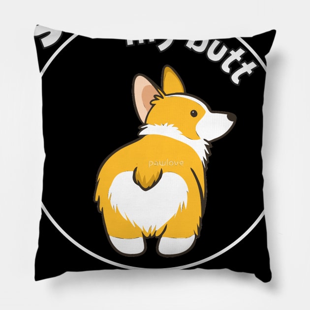 A funny corgi dog fathers day design Pillow by Guntah