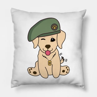 Green Beret Golden Retriever Pillow