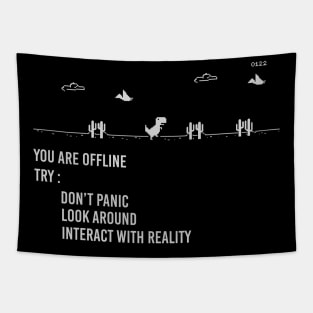 You are offline dinasour pixel game Tapestry