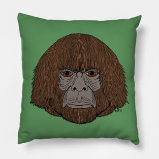 Bigfoot Portrait 2 (Human-Like) Pillow