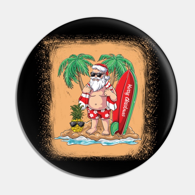 Surfing Santa Beach Holiday Plams Christmas in July Pin by Kagina