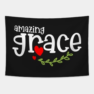 Amazing grace red heart Tapestry