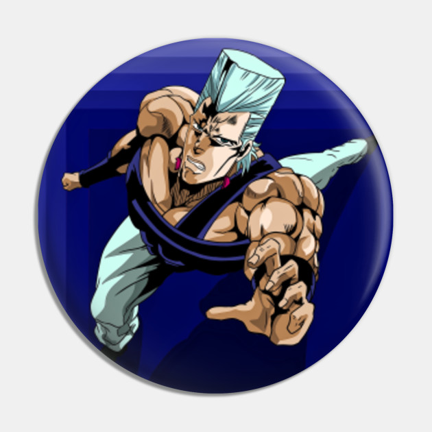 Polnareff Pose Blue Jojos Bizarre Adventure Pin Teepublic