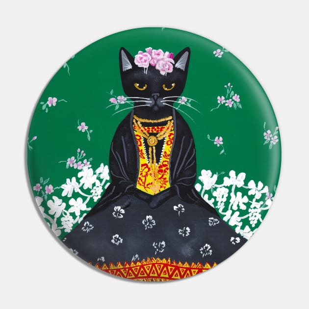 Frida Cat Pin by KilkennyCat Art