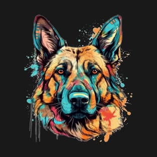 Pop Art Style German shepherd Artwork T-Shirt