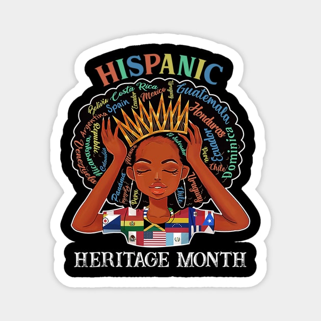 Hispanic Heritage Month Latina Girls Latino Countries Flags Magnet by Eleam Junie