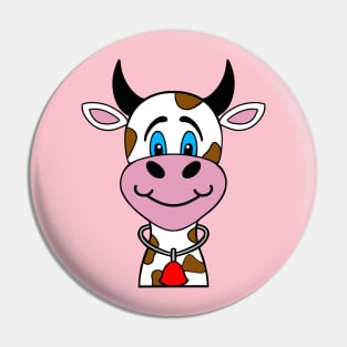 COW Lover Cute Brown Spotted Cow Pin