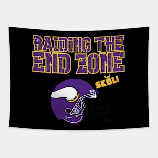 Raiding The End Zone! Vikings Tapestry