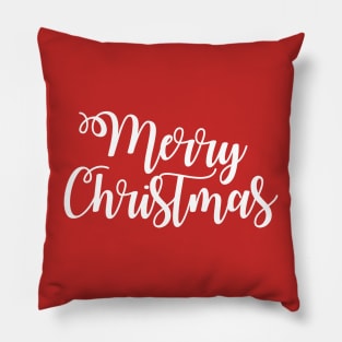 Merry Christmas Holiday calligraphy Pillow