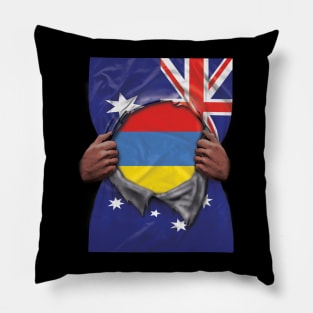 Armenia Flag Australian Flag Ripped - Gift for Armenian From Armenia Pillow