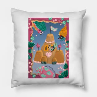 Happy Hermit Crab, Sea Slug and friends at the Sand Castle Pillow