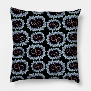 Colorful Spiral Forms with Rounded Shapes Pillow