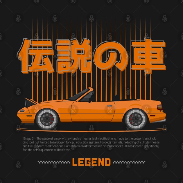 Tuner Orange NA Miata Roadster JDM by GoldenTuners