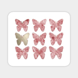 Golden rosy mauve butterflies Magnet