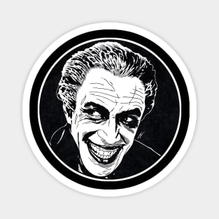 THE MAN WHO LAUGHS (Circle Black and White) Magnet