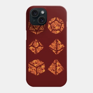 Orange Sunset Gradient Rose Vintage Pattern Silhouette Polyhedral Dice - Dungeons and Dragons Design Phone Case