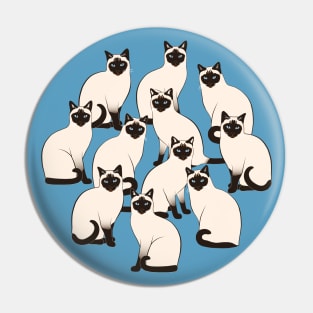 Siamese Cats Circle Pin