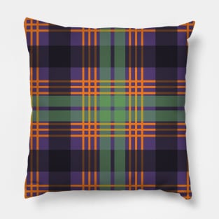 Halloween Themed Scottish Tartan Style Design Pillow