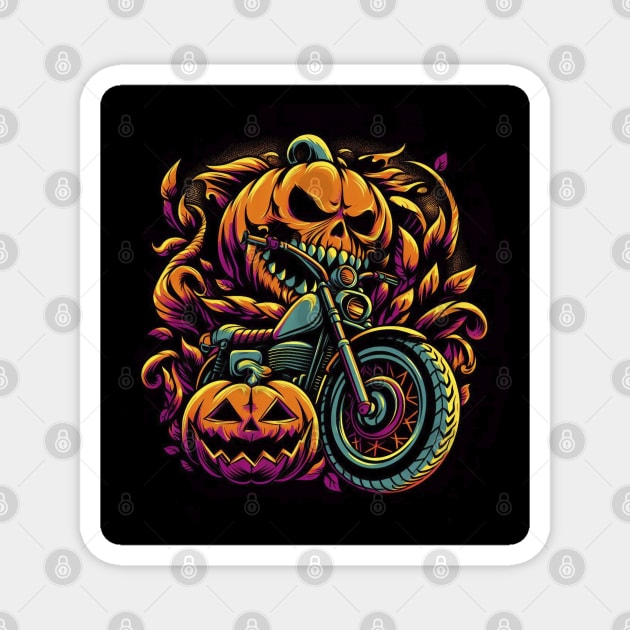 Motorcycle Halloween Magnet by BukovskyART