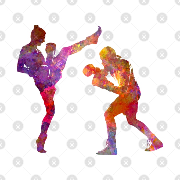 Boxing-muay thai in watercolor by PaulrommerArt