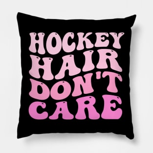 Hockey Hair Don't Care Pillow