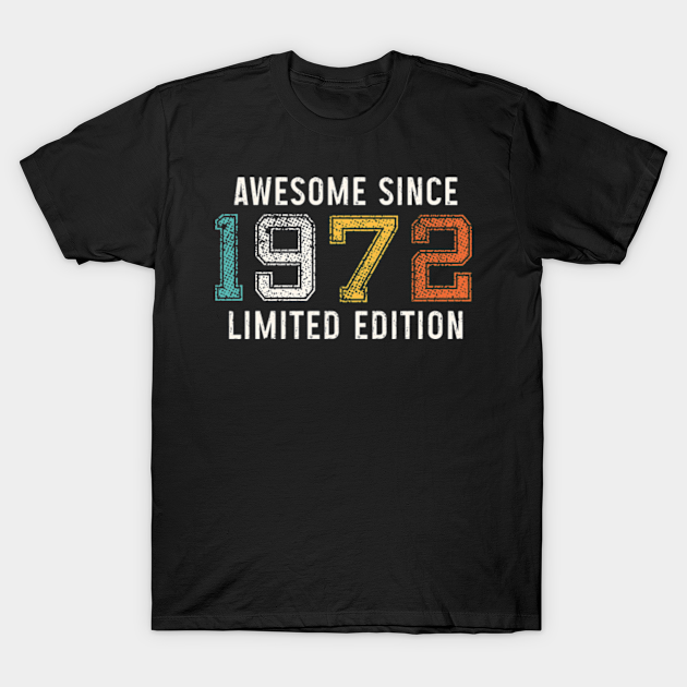 Discover Awesome since 1972. Born in 1972 birth year Gift - Born In 1972 - T-Shirt