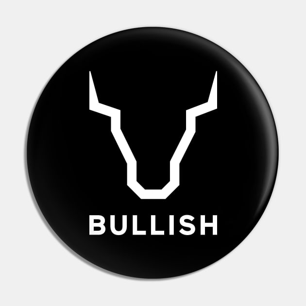 Bullish White Logo - Bull Market Rise Pin by Magicform