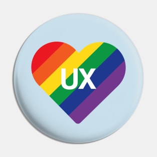 UX Love, Heart UX, UX Design, LGBTQ Design, Equality Design Pin