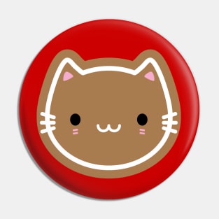 Cute Christmas Gingerbread Cookie Cat Pin