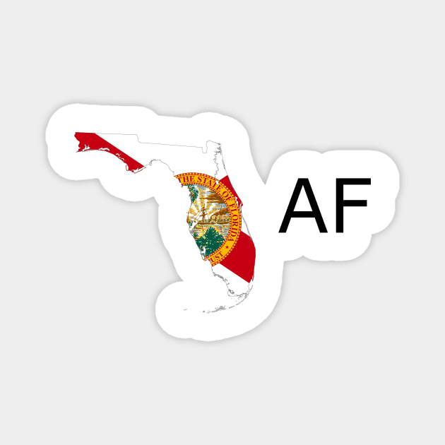 Florida Flag State Outline AF (black) Magnet by Big Term Designs