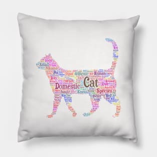 Cat Animal Pet Text Word Cloud Pillow