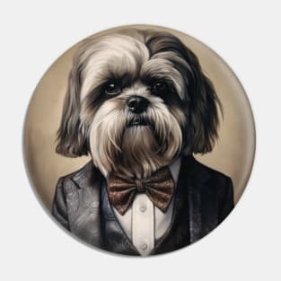 Shih Tzu Dog in Suit Pin