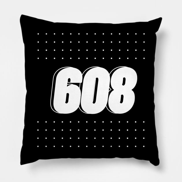 608 area code, wisconsin Pillow by Lovelybrandingnprints