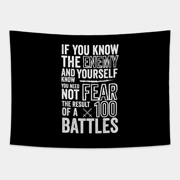 100 Battles - Sun Tzu Art Of War Quote Tapestry by Cult WolfSpirit 