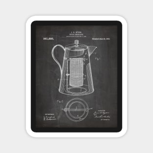 Coffee Percolator Patent - Coffee Shop Art - Black Chalkboard Magnet