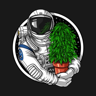 Space Astronaut Weed Stoner T-Shirt