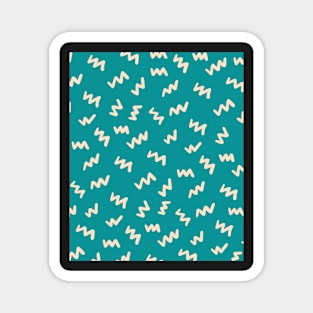 Blue Abstract Mudcloth Lines Pattern Magnet