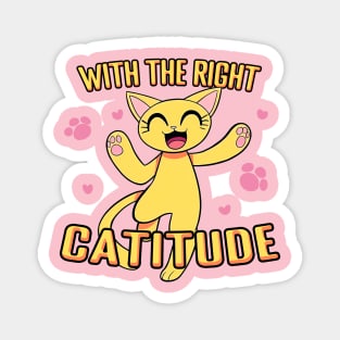 Cartoon Cat - With the Right Catitude Magnet