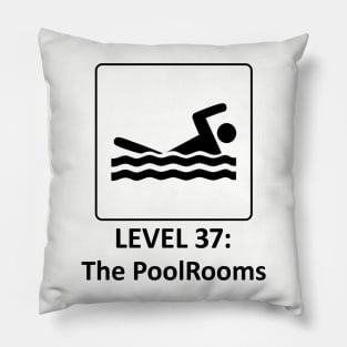 The Backrooms - The Poolrooms - Level 37 - Black Outlined Version Pillow