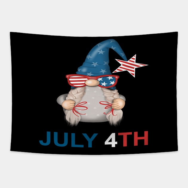 July 4Th Gnome Usa Tapestry by karascom