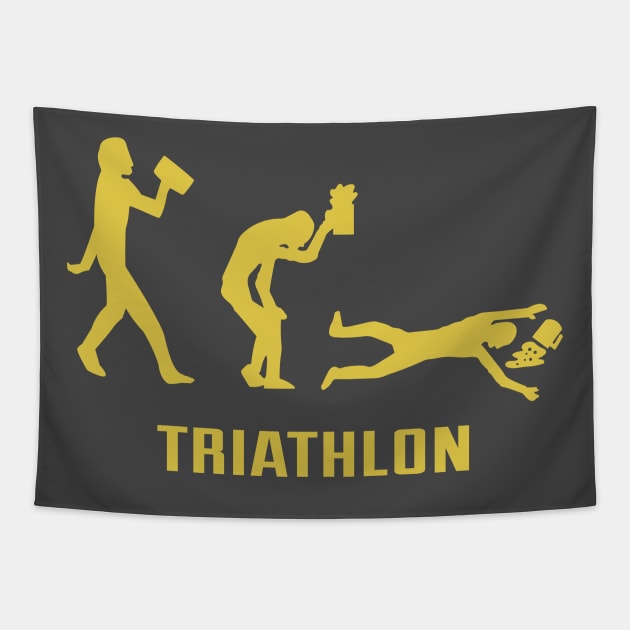 Funny Oktoberfest Beer Triathlon Tapestry by anumakram676