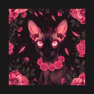 Sphynx And Roses T-Shirt