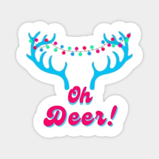 Oh Deer! Blue Antlers with Pink Magnet